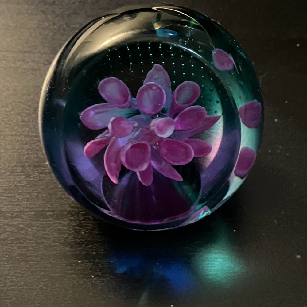 Caithness Glass Paperweight with Pink Floral Design
   ***FREE SHIPPING*** 🥳📦🚛